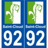 92 Saint-Cloud logo autocollant plaque stickers ville