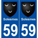 59 Solesmes blason autocollant plaque stickers ville