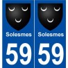 59 Solesmes blason autocollant plaque stickers ville