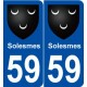 59 Solesmes blason autocollant plaque stickers ville