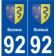 92 Sceaux blason autocollant plaque stickers ville