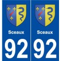 92 Sceaux blason autocollant plaque stickers ville