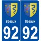92 Sceaux blason autocollant plaque stickers ville