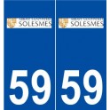 59 Solesmes logo autocollant plaque stickers ville