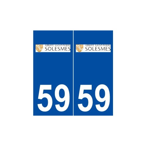 59 Solesmes logo autocollant plaque stickers ville