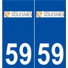 59 Solesmes logo autocollant plaque stickers ville