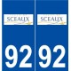 92 Sceaux logo autocollant plaque stickers ville