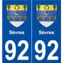 92 Sèvres blason autocollant plaque stickers ville