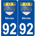 92 Sèvres blason autocollant plaque stickers ville