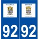 92 Sèvres logo autocollant plaque stickers ville