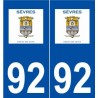 92 Sèvres logo autocollant plaque stickers ville