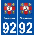 92 Suresnes blason autocollant plaque stickers ville