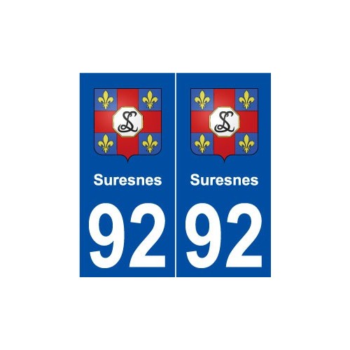 92 Suresnes blason autocollant plaque stickers ville