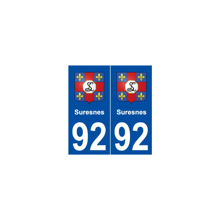 92 Suresnes blason autocollant plaque stickers ville
