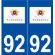 92 Suresnes logo autocollant plaque stickers ville