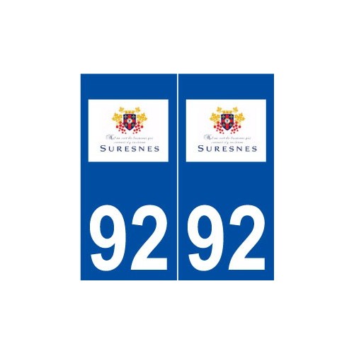 92 Suresnes logo autocollant plaque stickers ville