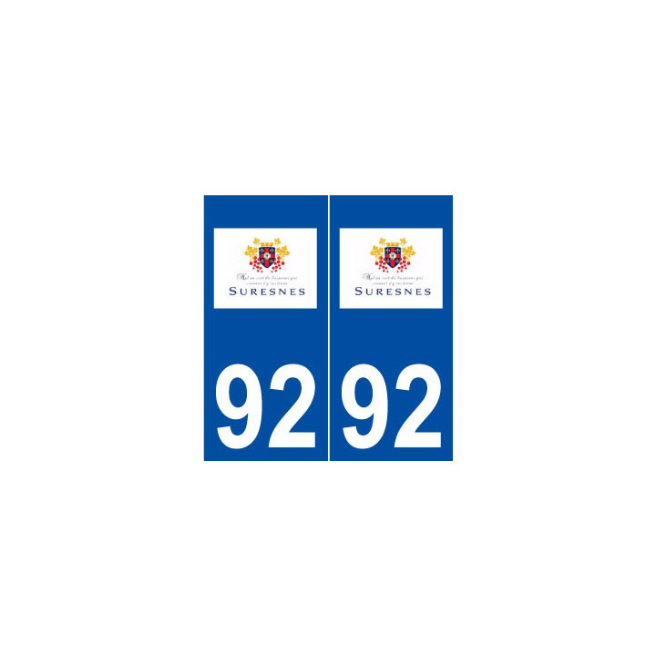 92 Suresnes logo autocollant plaque stickers ville