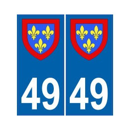 49 Maine et Loire autocollant plaque blason armoiries stickers département