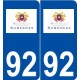 92 Suresnes logo autocollant plaque stickers ville