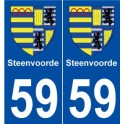 59 Steenvoorde blason autocollant plaque stickers ville