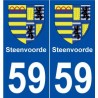 59 Steenvoorde blason autocollant plaque stickers ville