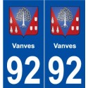 92 Vanves blason autocollant plaque stickers ville