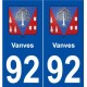 92 Vanves blason autocollant plaque stickers ville