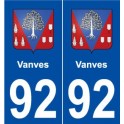 92 Vanves blason autocollant plaque stickers ville