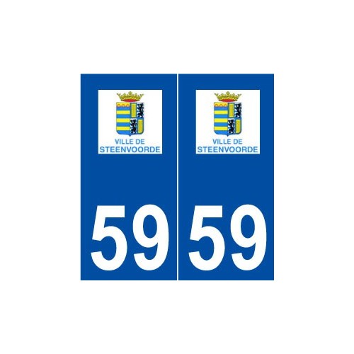 59 Steenvoorde logo autocollant plaque stickers ville