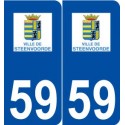 59 Steenvoorde logo autocollant plaque stickers ville