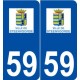 59 Steenvoorde logo autocollant plaque stickers ville