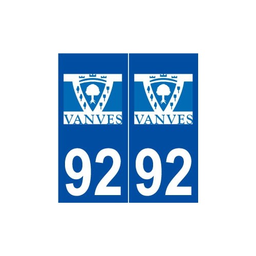 92 Vanves logo autocollant plaque stickers ville