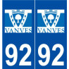 92 Vanves logo autocollant plaque stickers ville