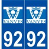 92 Vanves logo autocollant plaque stickers ville