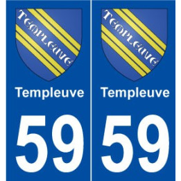 59 Templeuve blason autocollant plaque stickers ville
