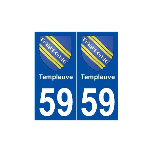 59 Templeuve blason autocollant plaque stickers ville
