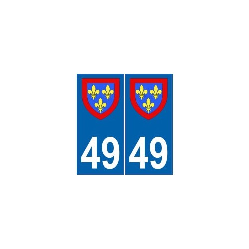 49 Maine et Loire autocollant plaque blason armoiries stickers département