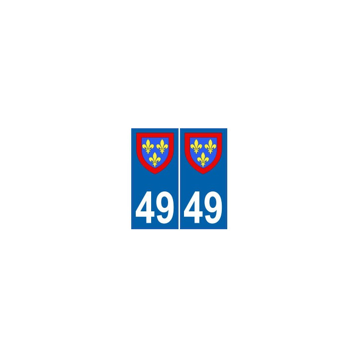 49 Maine et Loire autocollant plaque blason armoiries stickers département