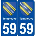 59 Templeuve blason autocollant plaque stickers ville