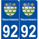 92 Vaucresson blason autocollant plaque stickers ville