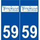 59 Templeuve logo autocollant plaque stickers ville