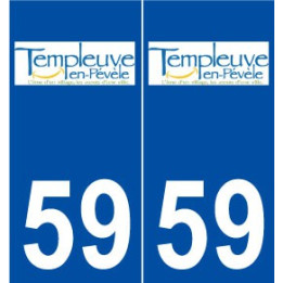 59 Templeuve logo autocollant plaque stickers ville