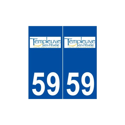 59 Templeuve logo autocollant plaque stickers ville
