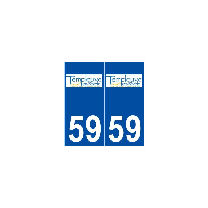 59 Templeuve logo autocollant plaque stickers ville