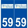 59 Templeuve logo autocollant plaque stickers ville