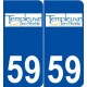 59 Templeuve logo autocollant plaque stickers ville