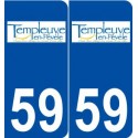 59 Templeuve logo autocollant plaque stickers ville