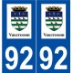 92 Vaucresson logo autocollant plaque stickers ville