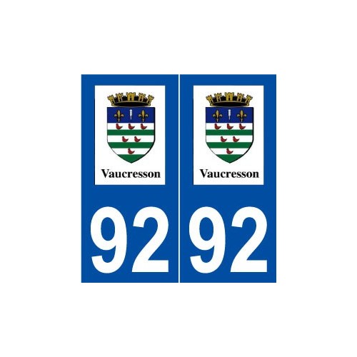 92 Vaucresson logo autocollant plaque stickers ville