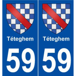 59 Téteghem blason autocollant plaque stickers ville